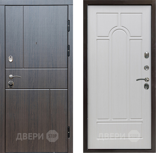 Входная металлическая Дверь Престиж Горизонт Венге Арка Лиственница белая в Лосино-Петровский