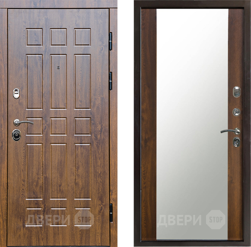 Входная металлическая Дверь Престиж Стандарт Зеркало Дуб в Лосино-Петровский