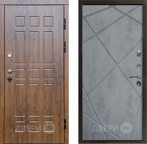 Входная металлическая Дверь Престиж Стандарт Лучи Бетон темный в Лосино-Петровский