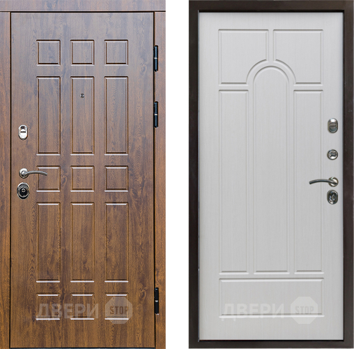 Входная металлическая Дверь Престиж Стандарт Арка Лиственница белая в Лосино-Петровский