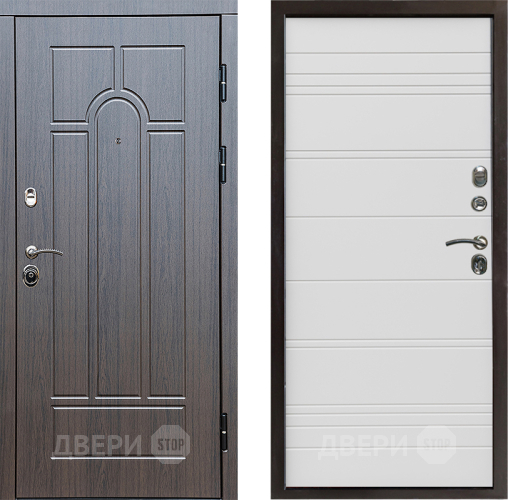 Входная металлическая Дверь Престиж Арка Line Белый в Лосино-Петровский