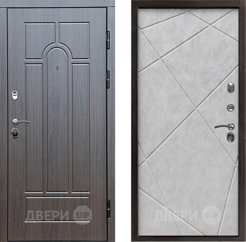 Входная металлическая Дверь Престиж Арка Лучи Бетон светлый в Лосино-Петровский