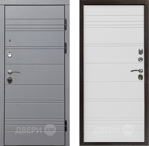 Входная металлическая Дверь Престиж Линия Грэй Line Белый в Лосино-Петровский