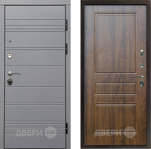 Входная металлическая Дверь Престиж Линия Грэй Классика Дуб в Лосино-Петровский