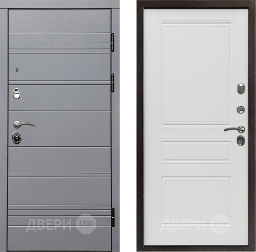 Входная металлическая Дверь Престиж Линия Грэй Классика Лиственница белая в Лосино-Петровский