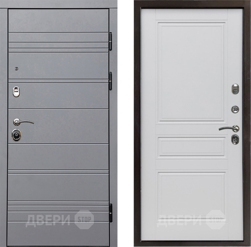 Входная металлическая Дверь Престиж Линия Грэй Классика Белый матовый в Лосино-Петровский