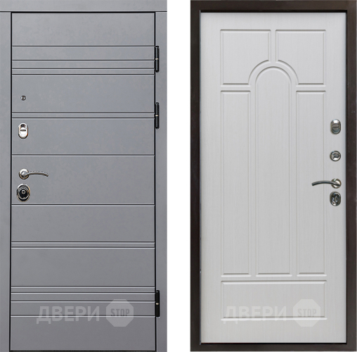 Входная металлическая Дверь Престиж Линия Грэй Арка Лиственница белая в Лосино-Петровский