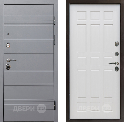 Входная металлическая Дверь Престиж Линия Грэй Спарта Лиственница белая в Лосино-Петровский
