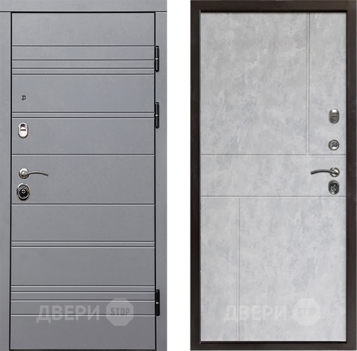 Входная металлическая Дверь Престиж Линия Грэй Горизонт Бетон светлый в Лосино-Петровский