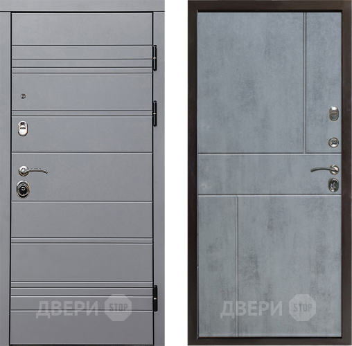 Входная металлическая Дверь Престиж Линия Грэй Горизонт Бетон темный в Лосино-Петровский