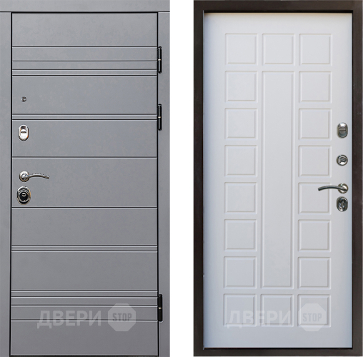 Входная металлическая Дверь Престиж Линия Грэй Престиж Белое дерево в Лосино-Петровский