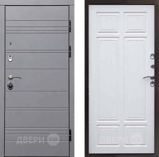 Входная металлическая Дверь Престиж Линия Грэй Премиум Лиственница белая в Лосино-Петровский