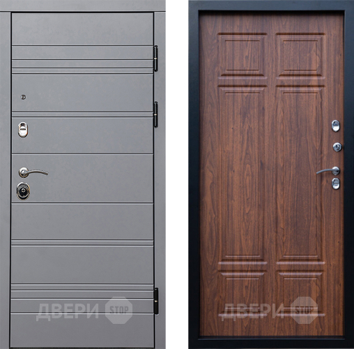 Входная металлическая Дверь Престиж Линия Грэй Премиум Орех темный в Лосино-Петровский