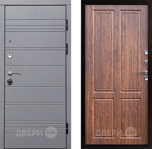 Входная металлическая Дверь Престиж Линия Грэй Премиум Орех светлый в Лосино-Петровский