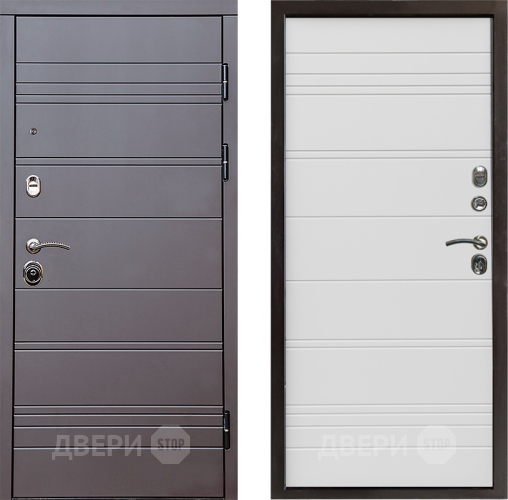 Входная металлическая Дверь Престиж Линия Браун Line Белый в Лосино-Петровский