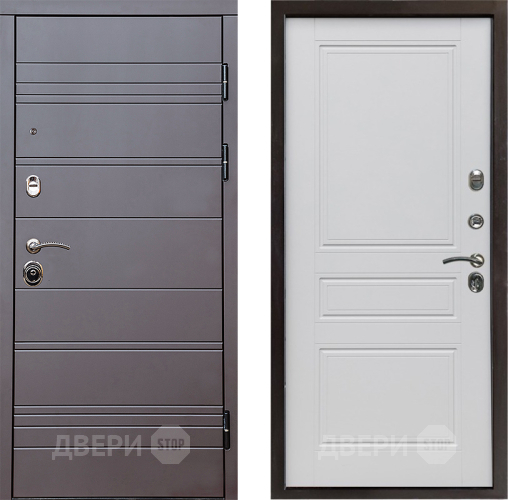 Входная металлическая Дверь Престиж Линия Браун Классика Белый матовый в Лосино-Петровский