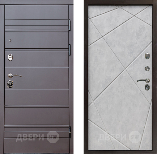 Входная металлическая Дверь Престиж Линия Браун Лучи Бетон светлый в Лосино-Петровский