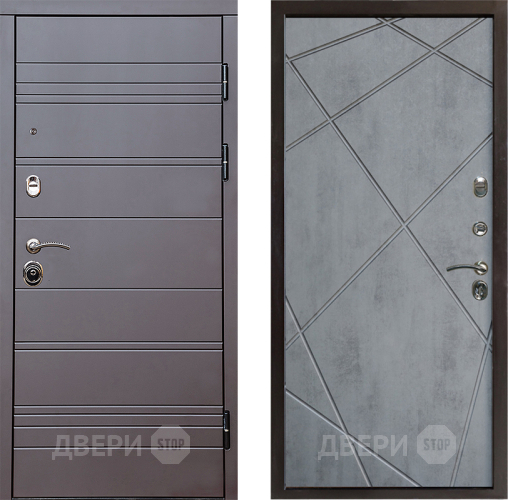 Входная металлическая Дверь Престиж Линия Браун Лучи Бетон темный в Лосино-Петровский