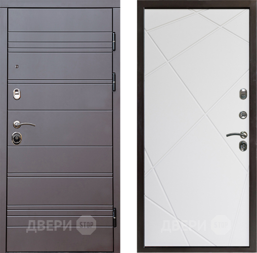 Входная металлическая Дверь Престиж Линия Браун Лучи Бетон белый в Лосино-Петровский