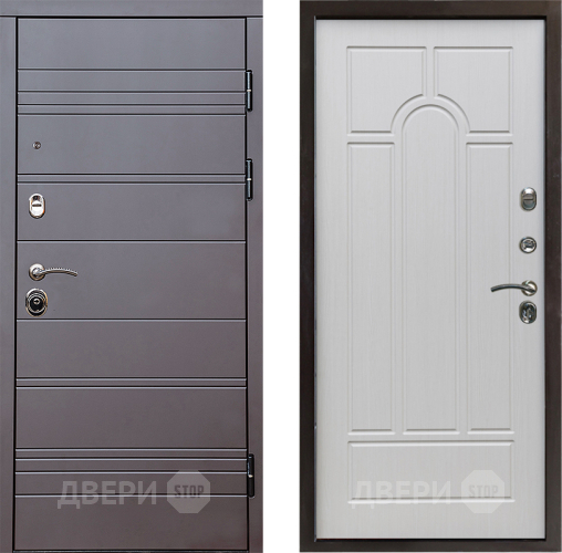 Входная металлическая Дверь Престиж Линия Браун Арка Лиственница белая в Лосино-Петровский