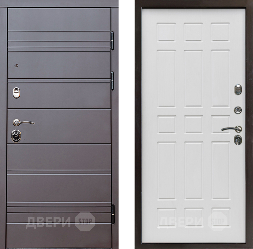 Входная металлическая Дверь Престиж Линия Браун Спарта Белое дерево в Лосино-Петровский