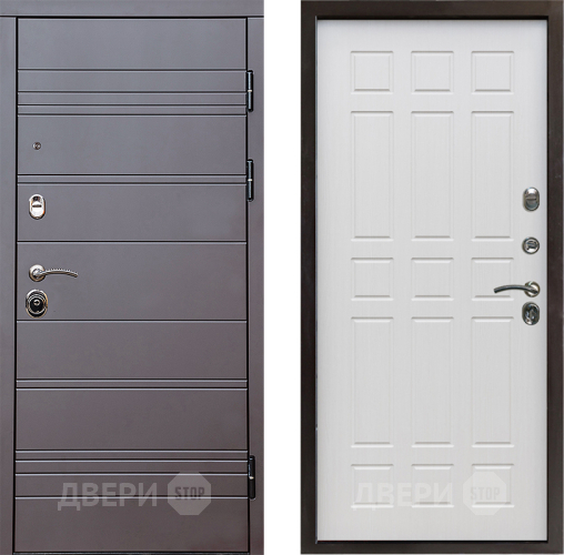 Входная металлическая Дверь Престиж Линия Браун Спарта Лиственница белая в Лосино-Петровский