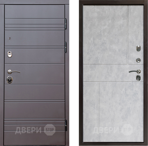 Входная металлическая Дверь Престиж Линия Браун Горизонт Бетон светлый в Лосино-Петровский