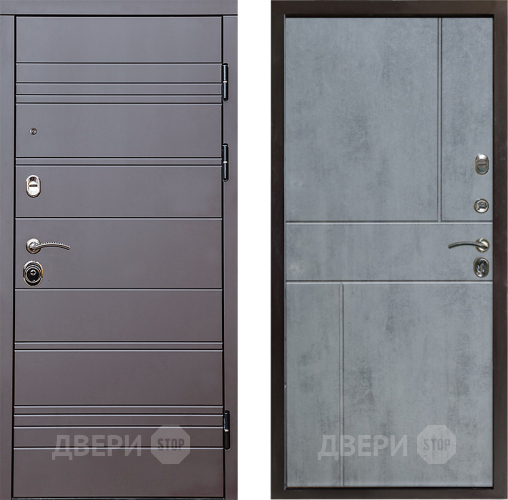 Входная металлическая Дверь Престиж Линия Браун Горизонт Бетон темный в Лосино-Петровский