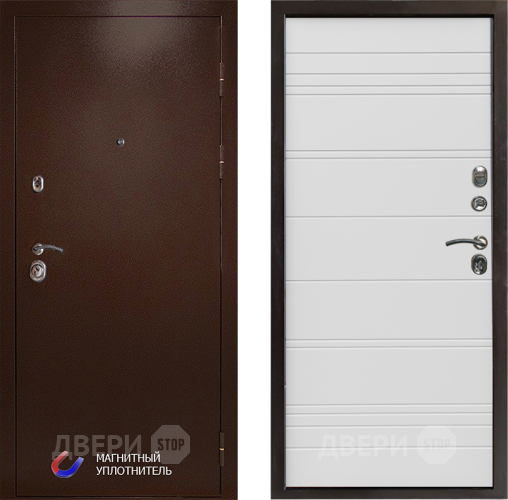 Входная металлическая Дверь Престиж Медь Line Белый в Лосино-Петровский