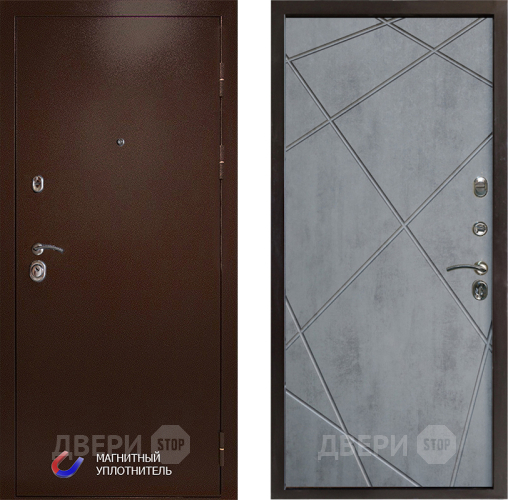 Входная металлическая Дверь Престиж Медь Лучи Бетон темный в Лосино-Петровский