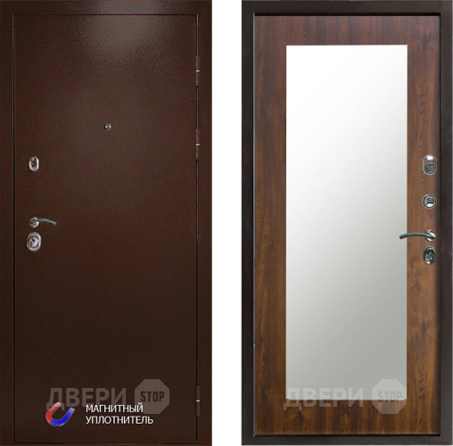 Входная металлическая Дверь Престиж Медь Зеркло Пастораль Дуб в Лосино-Петровский