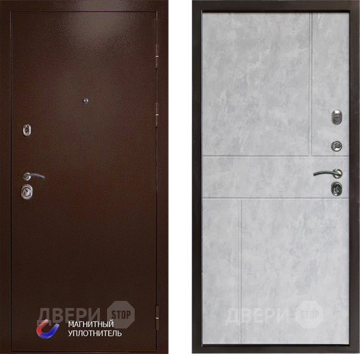 Входная металлическая Дверь Престиж Медь Горизонт Бетон светлый в Лосино-Петровский