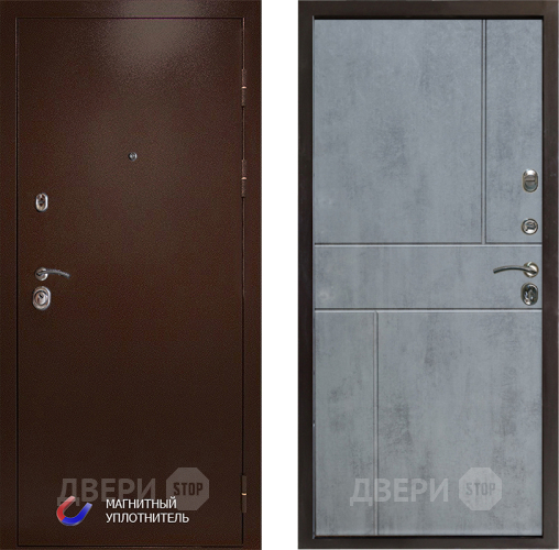 Входная металлическая Дверь Престиж Медь Горизонт Бетон темный в Лосино-Петровский