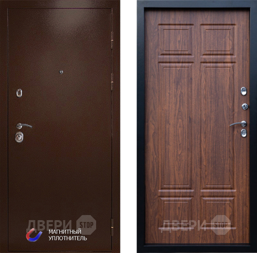 Входная металлическая Дверь Престиж Медь Премиум Орех темный в Лосино-Петровский