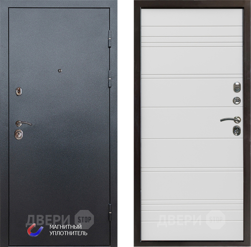 Входная металлическая Дверь Престиж Графит Line Белый в Лосино-Петровский
