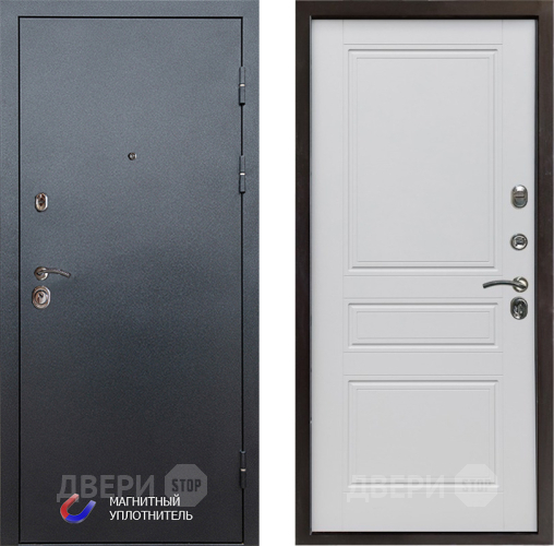 Входная металлическая Дверь Престиж Графит Классика Белый матовый в Лосино-Петровский