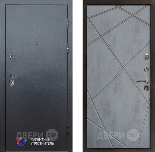 Входная металлическая Дверь Престиж Графит Лучи Бетон темный в Лосино-Петровский