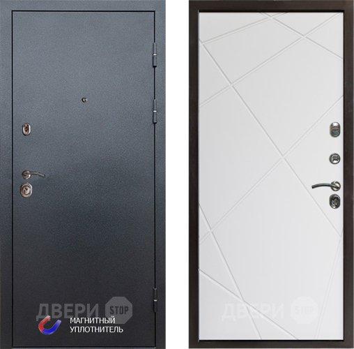 Входная металлическая Дверь Престиж Графит Лучи Бетон белый в Лосино-Петровский