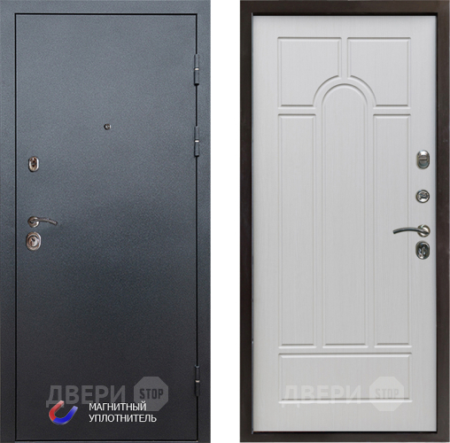 Входная металлическая Дверь Престиж Графит Арка Лиственница белая в Лосино-Петровский