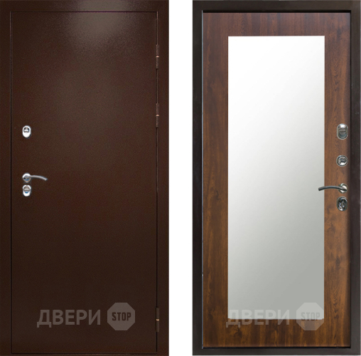 Входная металлическая Дверь Престиж TERMO с терморазрывом Снегирь Медь Зеркало пастораль Дуб в Лосино-Петровский
