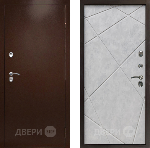 Дверь Престиж TERMO с терморазрывом Снегирь Медь Лучи Бетон светлый в Лосино-Петровский