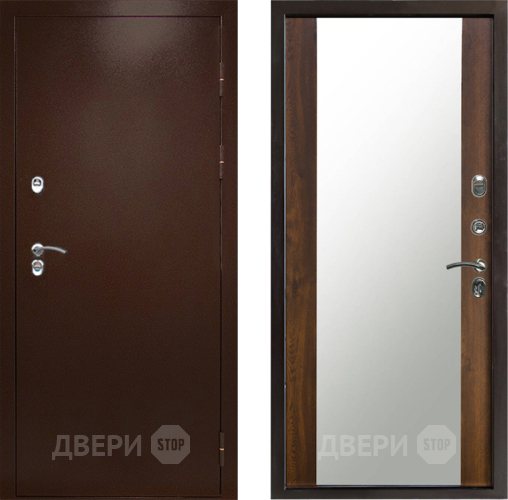 Входная металлическая Дверь Престиж TERMO с терморазрывом Снегирь Медь Зеркало Дуб в Лосино-Петровский