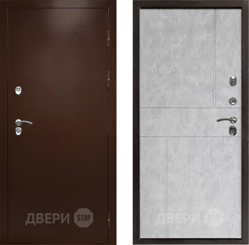 Входная металлическая Дверь Престиж TERMO с терморазрывом Снегирь Медь Горизонт Бетон светлый в Лосино-Петровский