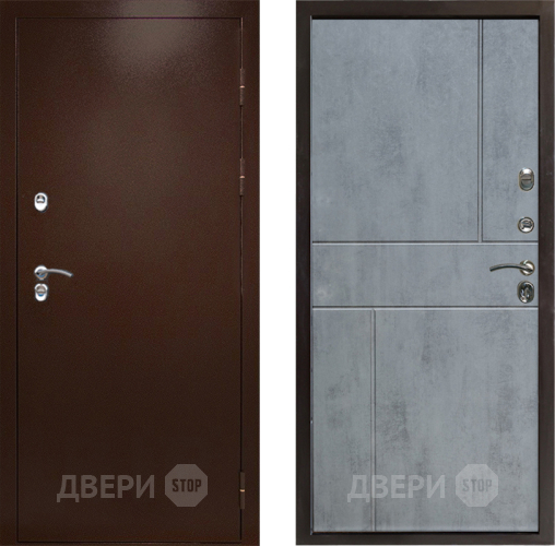 Входная металлическая Дверь Престиж TERMO с терморазрывом Снегирь Медь Горизонт Бетон темный в Лосино-Петровский
