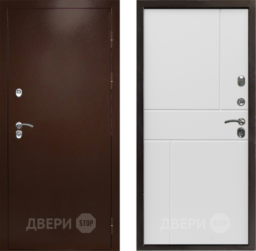 Входная металлическая Дверь Престиж TERMO с терморазрывом Снегирь Медь Горизонт Бетон белый в Лосино-Петровский