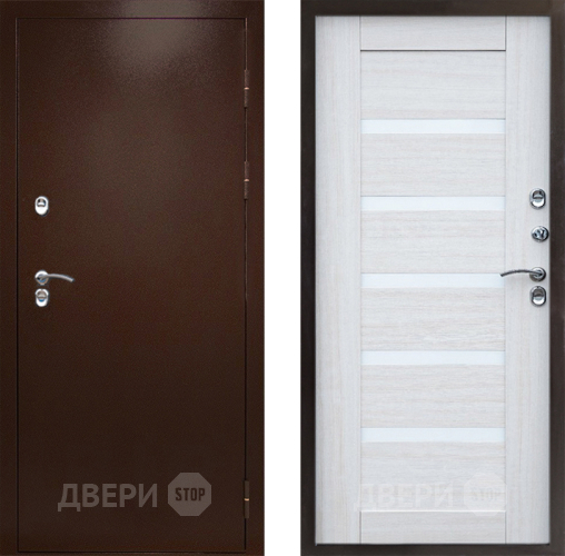 Входная металлическая Дверь Престиж TERMO с терморазрывом Снегирь Медь Царга Лиственница белая в Лосино-Петровский