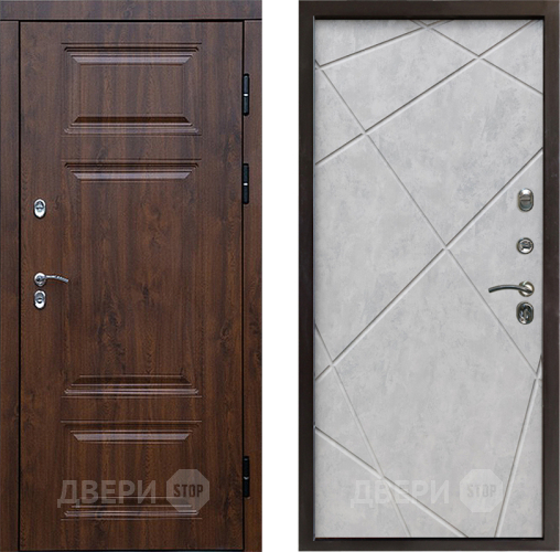 Дверь Престиж TERMO с терморазрывом Премиум Орех Лучи Бетон светлый в Лосино-Петровский