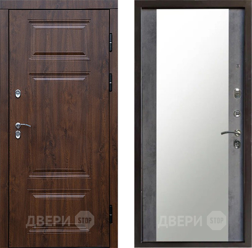 Дверь Престиж TERMO с терморазрывом Премиум Орех Зеркало Бетон темный в Лосино-Петровский