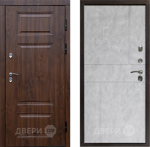 Входная металлическая Дверь Престиж TERMO с терморазрывом Премиум Орех Горизонт Бетон светлый в Лосино-Петровский