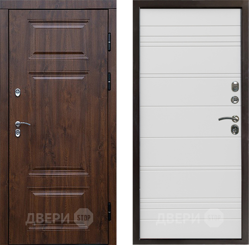Входная металлическая Дверь Престиж TERMO с терморазрывом Премиум Орех Line Белый в Лосино-Петровский